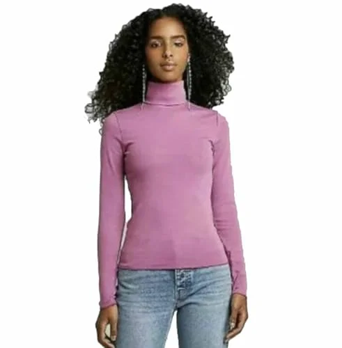 Zip-Up Sherpa Jacket — mock turtleneck rib-knit t-shirt (bright