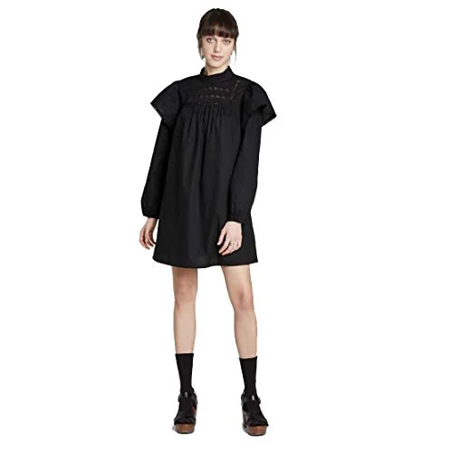 High Neck Poplin Dress — small